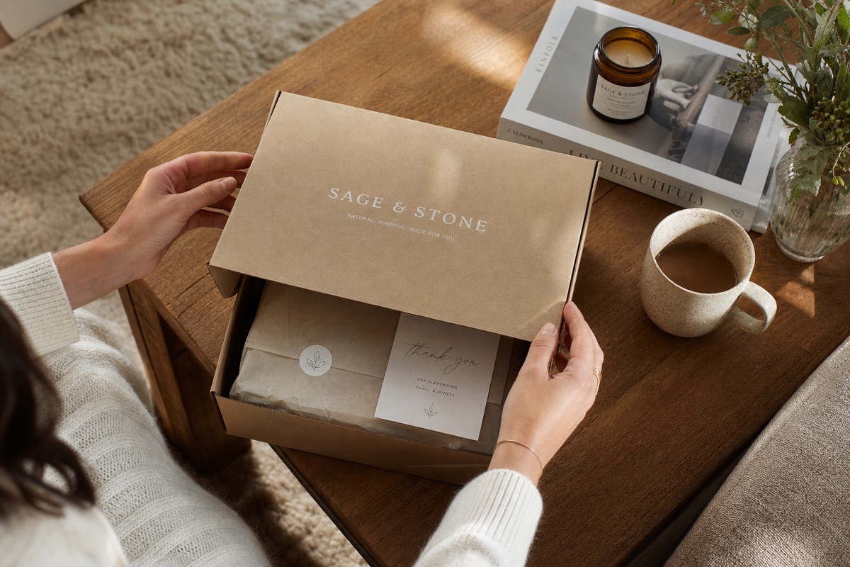 a cozy gift unwrapping with coffee and books